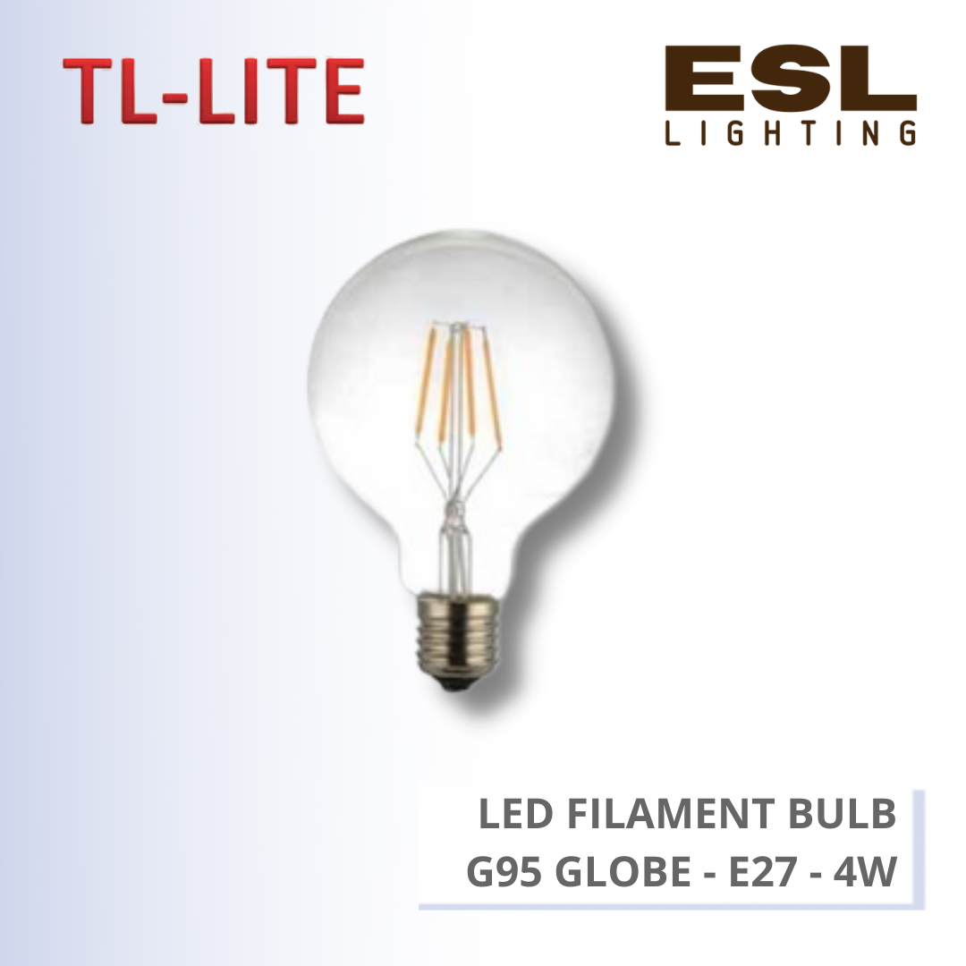 TL-LITE BULB - LED FILAMENT BULB - G95 GLOBE - E27 4W
