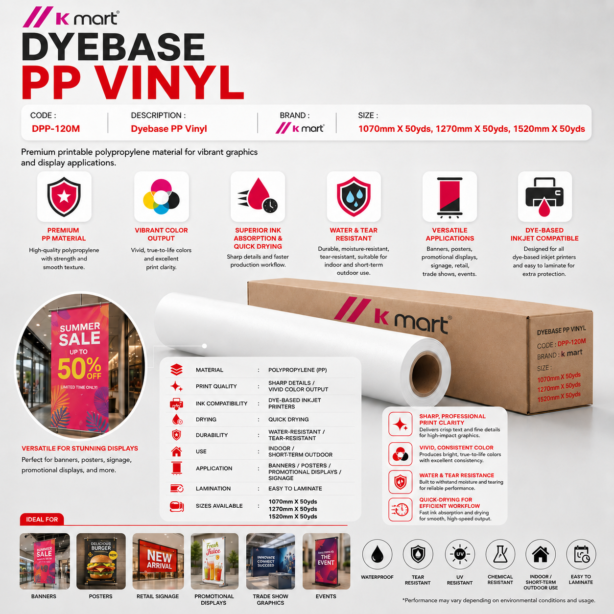 [ DPP-120M ] Dyebase PP Vinyl