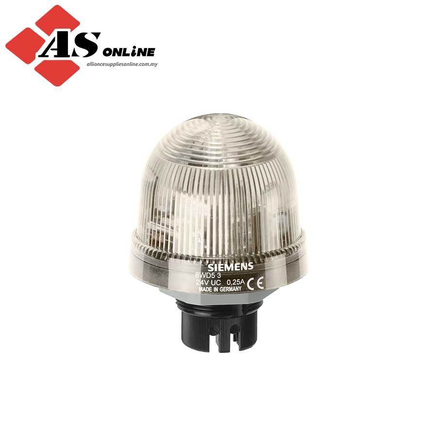 SIEMENS 8WD5300-1AE Series Clear Steady Beacon 230V ac/dc, LED Bulb Bayonet Mount, Flush, IP65 / Model: ASRC8WD5300-1AE / 8WD5300-1AE
