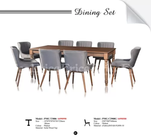 PMG T3006+C2908G 1+8 Solid Wooden Dining Set