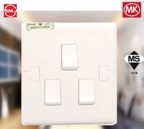 MK E8873W1WHI 3 Gang 1 Way SP Switch (SIRIM Approved)