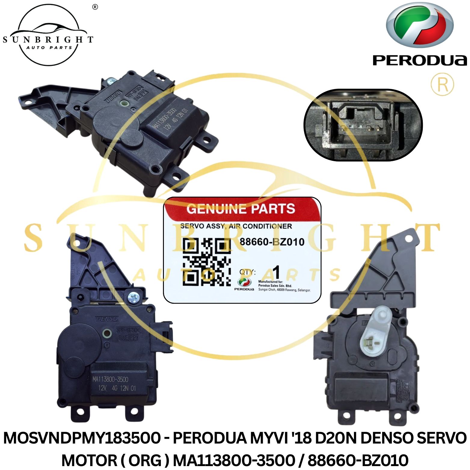 MOSVNDPMY183500 - PERODUA MYVI '18 D20N DENSO SERVO MOTOR ( ORG ) MA113800-3500 / 88660-BZ010
