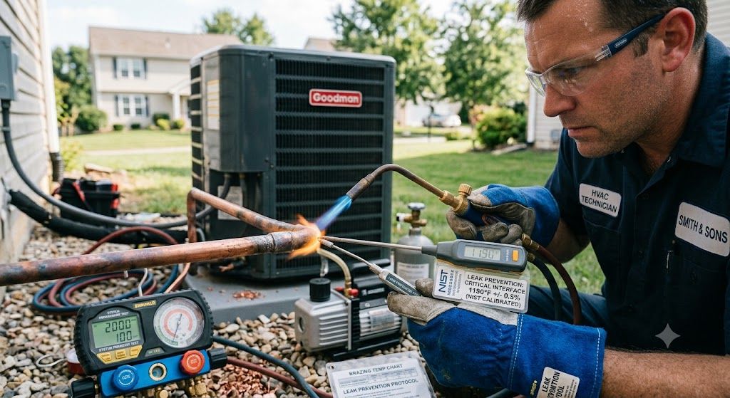 brazing temperature control leak prevention HVAC
