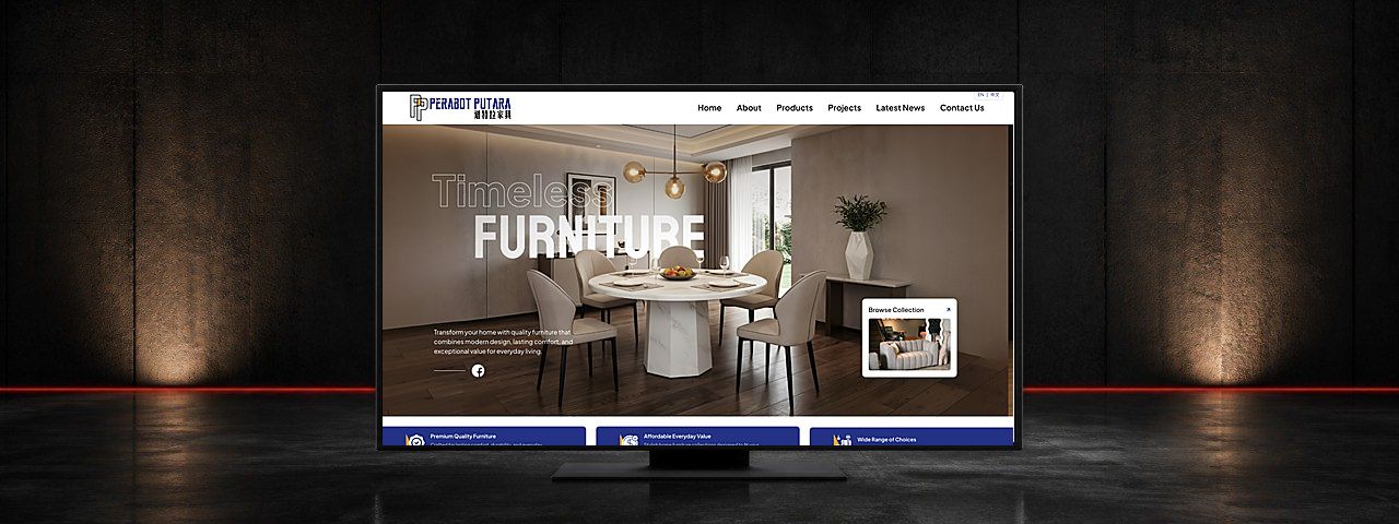 Perabot Putara Furniture Retail Website Design Case Study in Batu Pahat