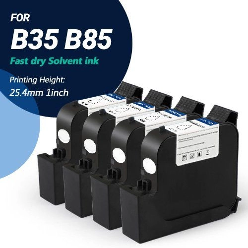 BENTSAI EB22W White Original Solvent Fast Dry Ink Cartridge for B35 B85 Handheld Printer - 4 Packs (Ink Cartridges Malaysia)