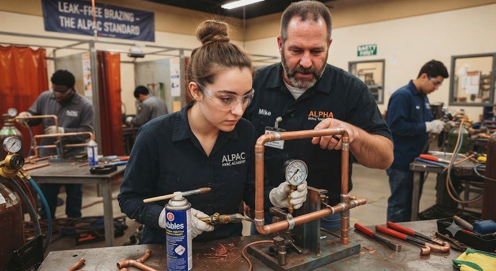 leak free copper pipe brazing HVAC