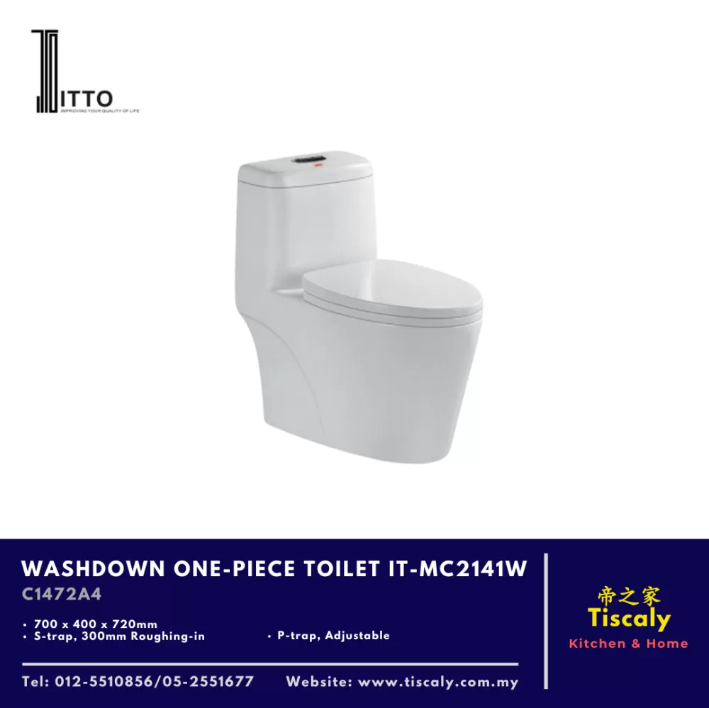 ITTO WASHDOWN ONE-PIECE TOILET IT-MC2141W - C1472A4