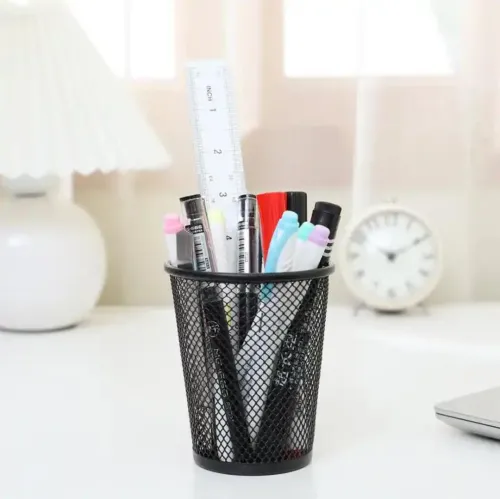 Black Wire Mesh Pen Holder