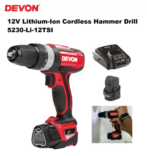 DEVON 5230-Li-12TSI 12V Lithium-Ion Cordless Hammer Drill