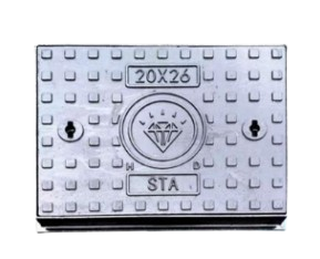 MANHOLE COVER WITH 2 HINGES 20"x26" - (LIGHT DUTY)
