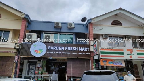 GARDEN FRESH MART OUTDOOR ALUMINIUM PANEL 3D LED BOX UP SIGNBOARD SIGNAGE AT MARANG TERENGGANU MALAYSIA