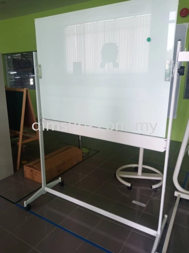 Double sided glass board with frame & stand