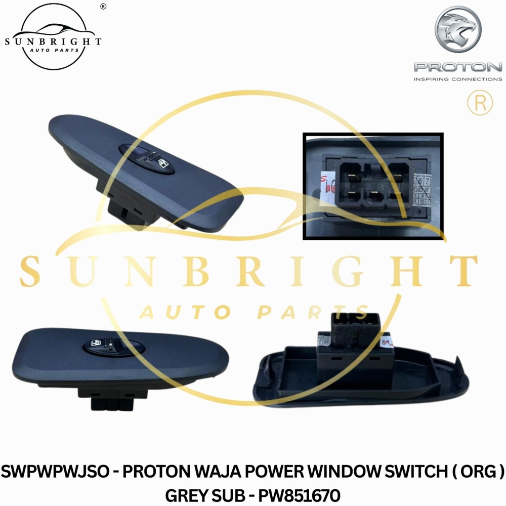 SWPWPWJSO - PROTON WAJA POWER WINDOW SWITCH ( ORG ) GREY SUB - PW851670