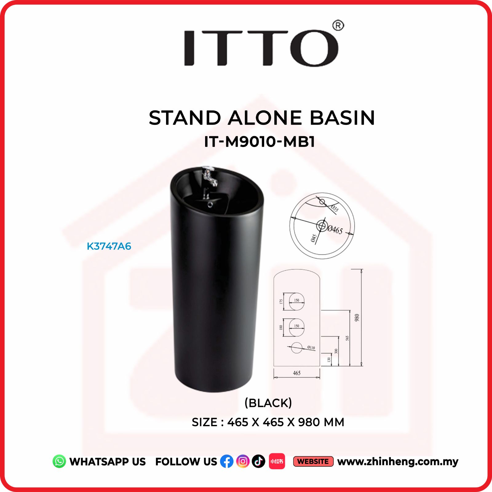 ITTO STAND ALONE BASIN  IT-M9010-MB1