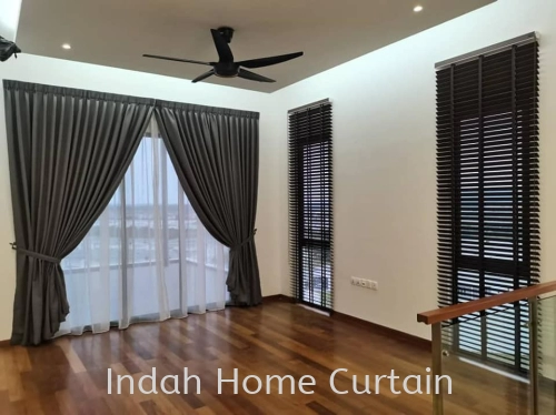 New Bungalow House Installation Curtain / Timber Wooden Venetian BLind