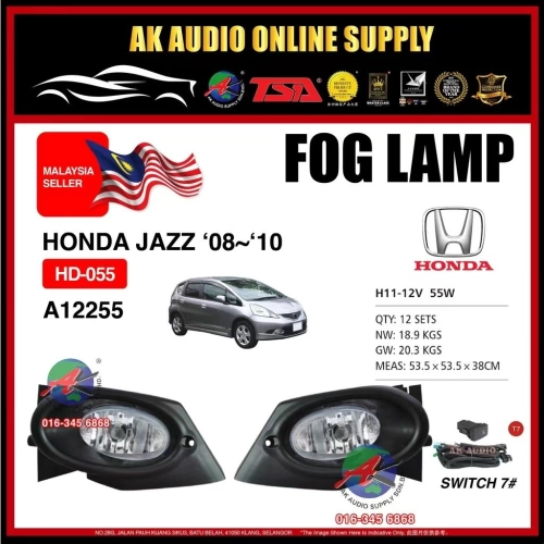 Honda Jazz 2008 2009 2010 fog lamp Spotlight full set HD-055 - A12255