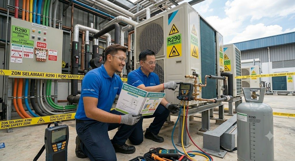 R290 industrial system installation