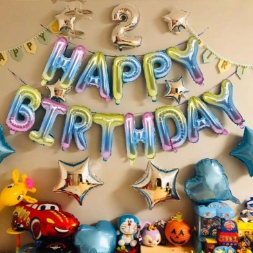 16inch Happy Birthday Foil Balloon Set *Cool Colour Mix (16FB-HB-T110-CCMIX)
