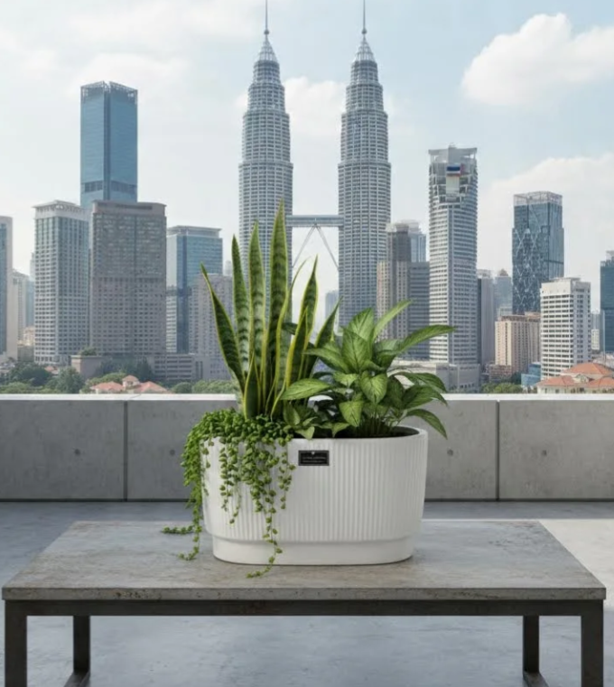 Ceramic Flowerpot Supplier Kuala Lumpur PC1247-19782-WH | Eden Landscape Sdn Bhd
