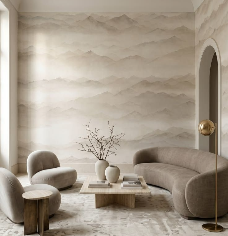 Wallpaper Korea Beige yang Elegan untuk Hiasan Dalaman Mewah di Damansara & Kuala Lumpur