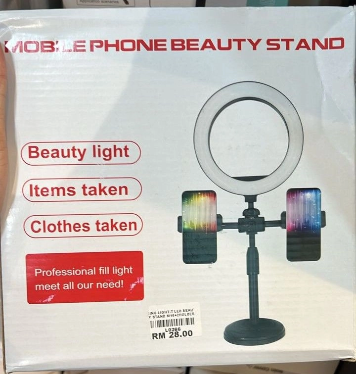 RING LIGHT-T LED 16CM BEAUTY STAND M16+2HOLDER