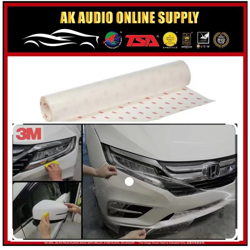 ( 1 Meter ) 12'' 3M Clear Protection Film Headlight Taillight Fog Light Sider Marker Vinyl Wrap