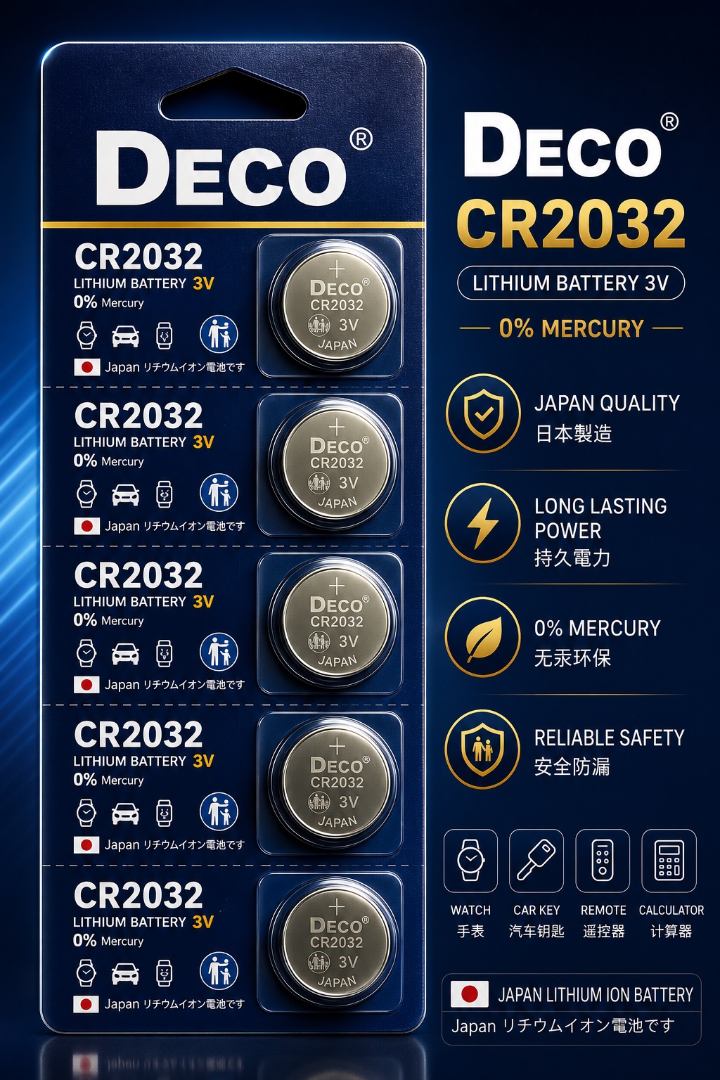 NO.1 IN JAPAN BATTERY - DECO BATTERY - CR2032