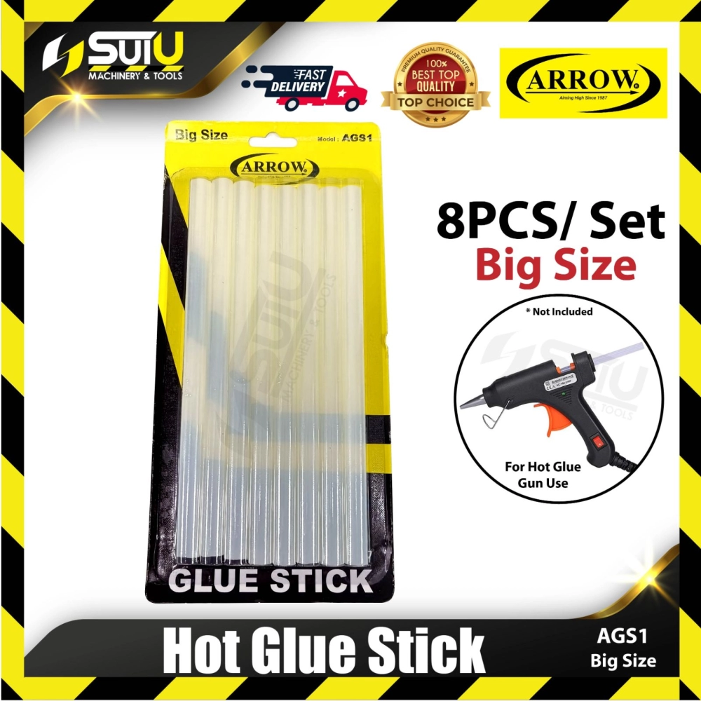 ARROW AGS1 8 pcs Hot Glue Stick (Big)