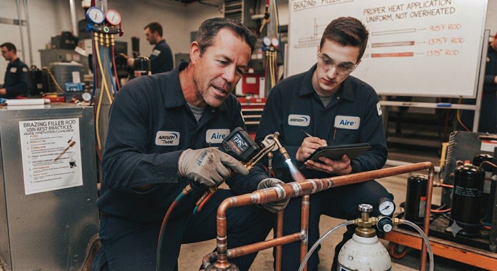 refrigeration brazing temperature control best practices HVAC
