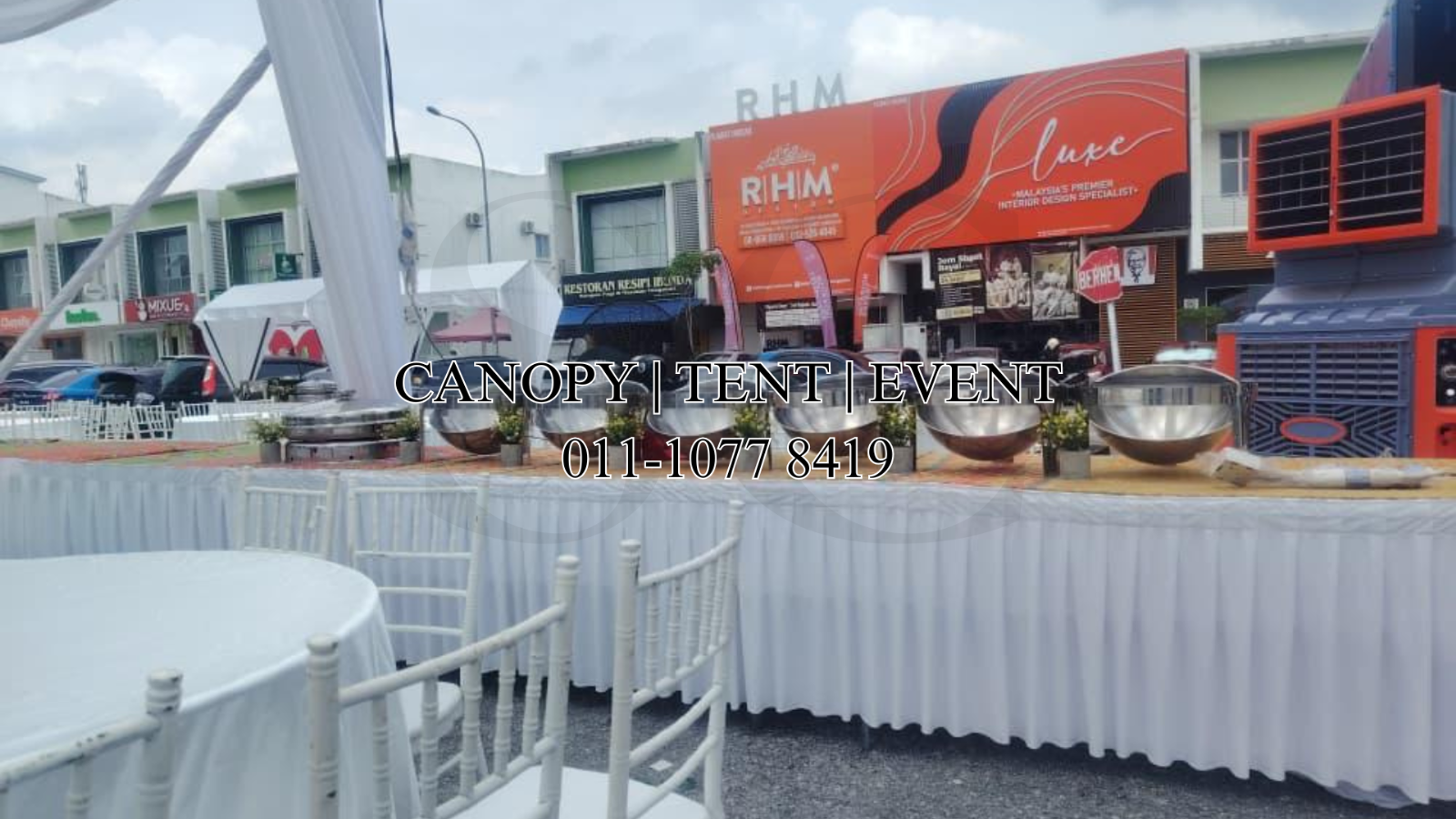 Long Table with Full Skirting Table Cloth