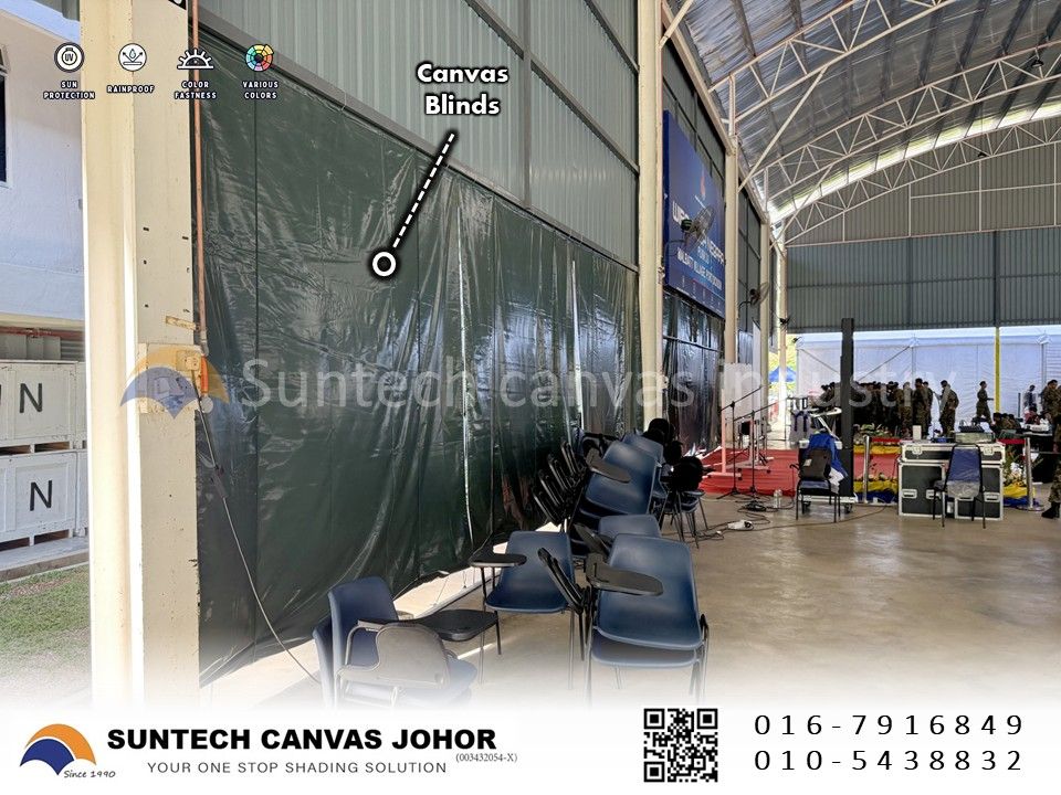 Heavy Duty Canvas Blinds Johor | Industrial Outdoor Roller Blinds Supplier