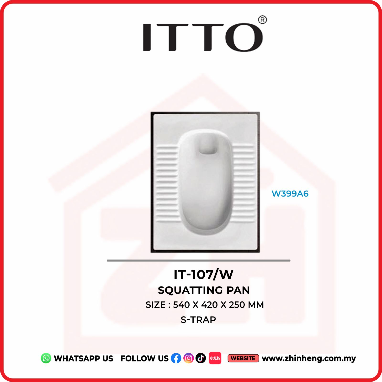ITTO SQUATTING PAN  IT-107/W