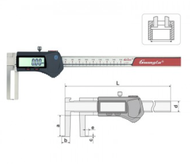 GUANGLU Digital Bluetooth cutter head internal groove caliper