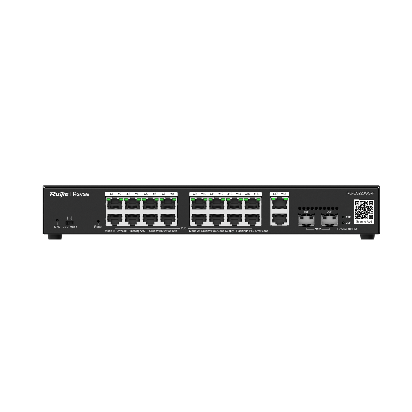 Ruijie - RG-ES220GS-P （20 Port Gigabit Smart Cloud Managed PoE Switch）