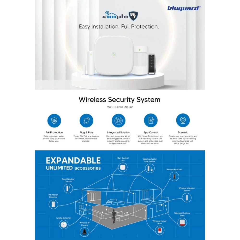 Bluguard Ximple W1 Wireless Alarm System