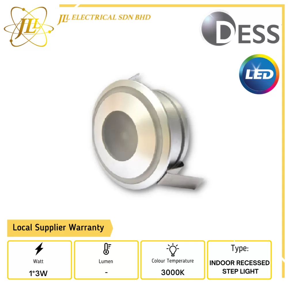 DESS GLAL4058 1*3W 265V 3000K INDOOR LED RECESSED STEP LIGHT