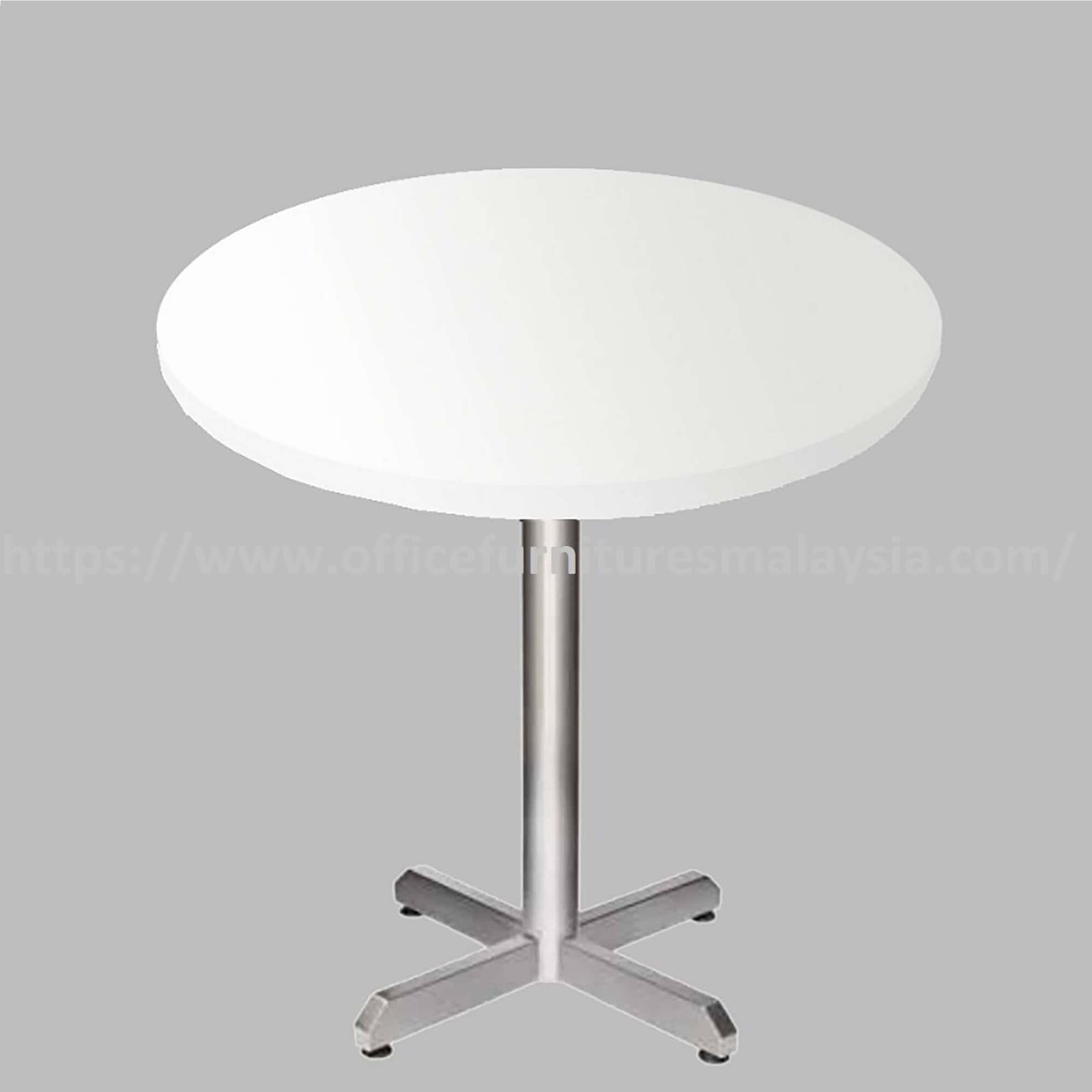 2 ft Low Round Chipboard Table Top with X-Shape Stainless Steel Leg OFSM140C6060LR