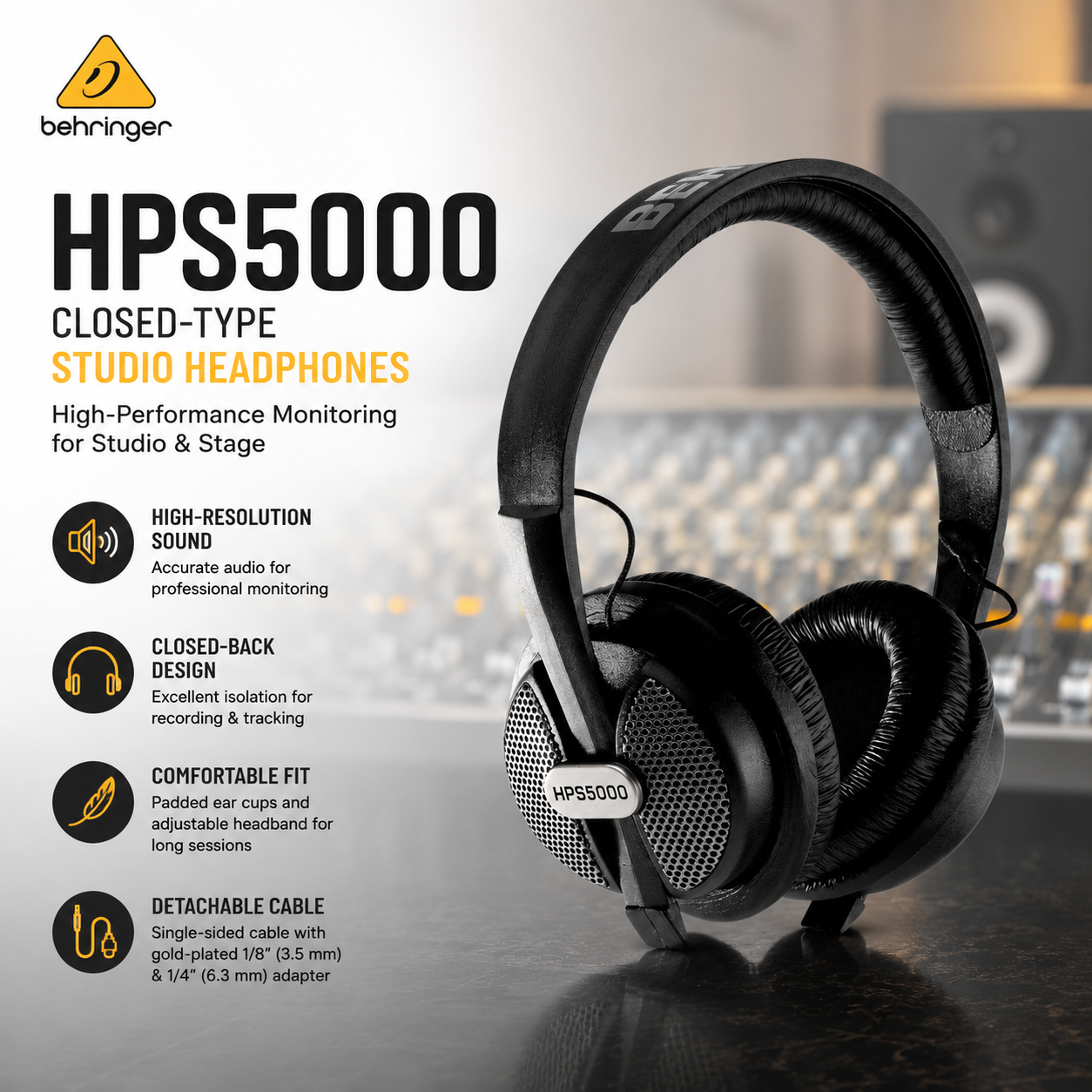 Behringer HPS5000 – Closed-Type Studio Headphones