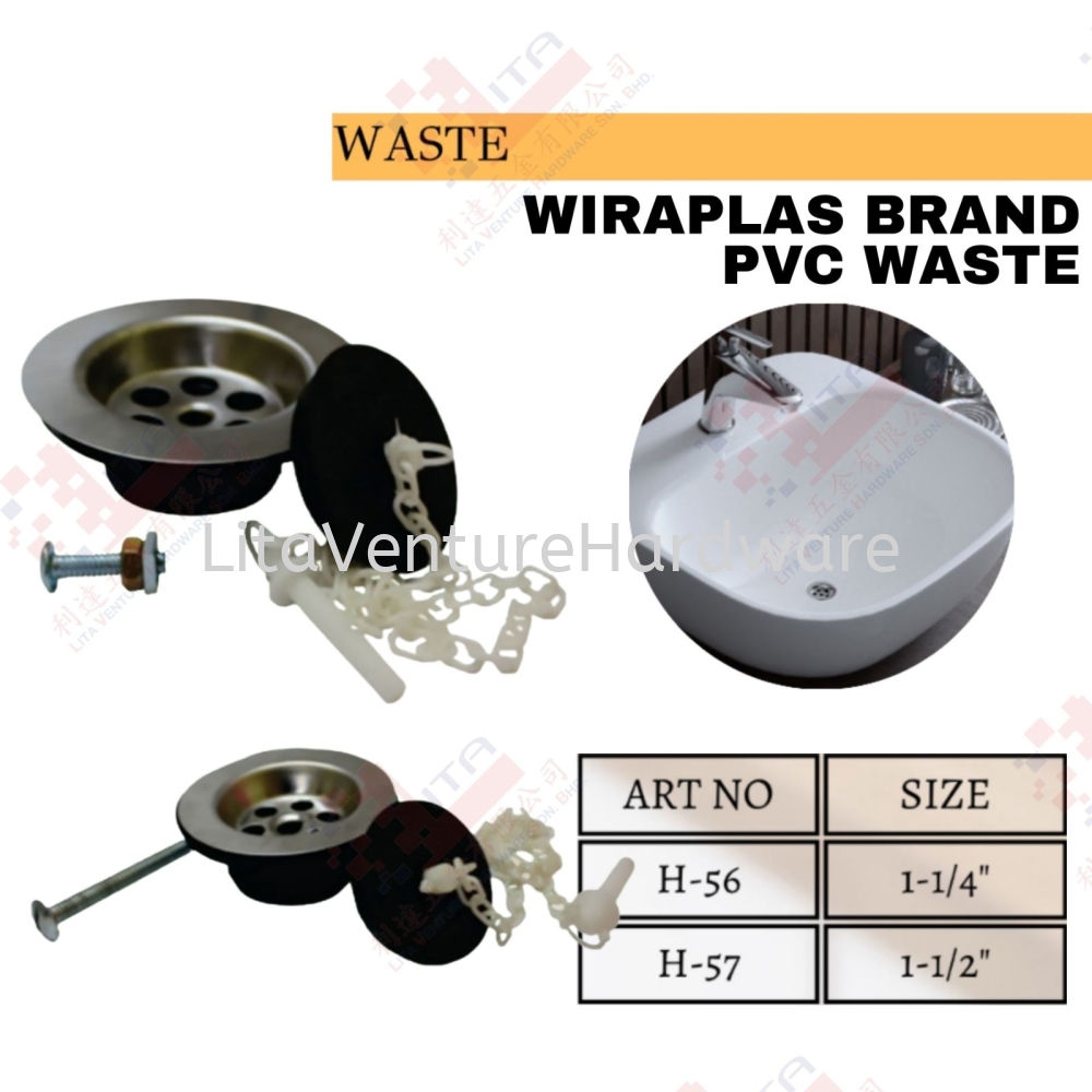 WIRAPLAS BRAND PVC WASTE - H56 H57