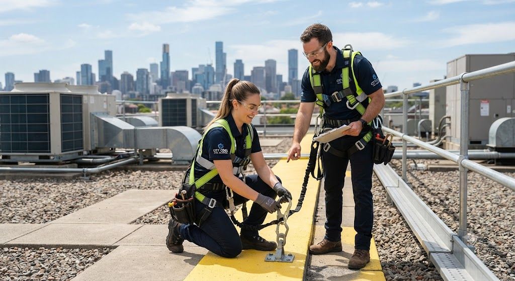 HVAC elevated work fall prevention guide