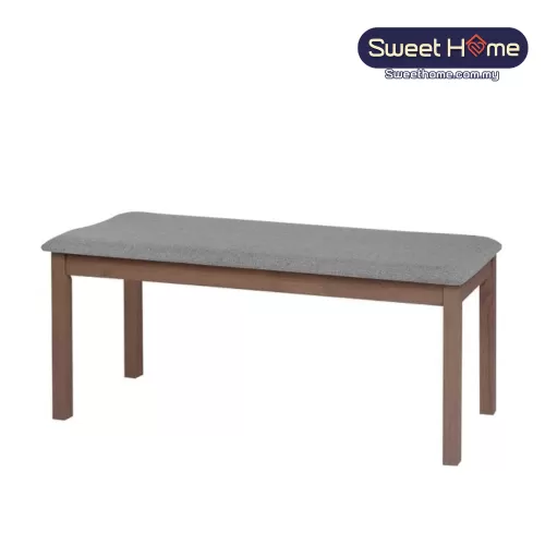 Walnut Solid Wood Fabric Seat Bench | Cafe Furniture