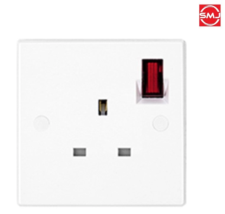 UMS 1213A-N 13A 1 Gang SP Switched Socket Outlet c/w Neon (SIRIM Approved)