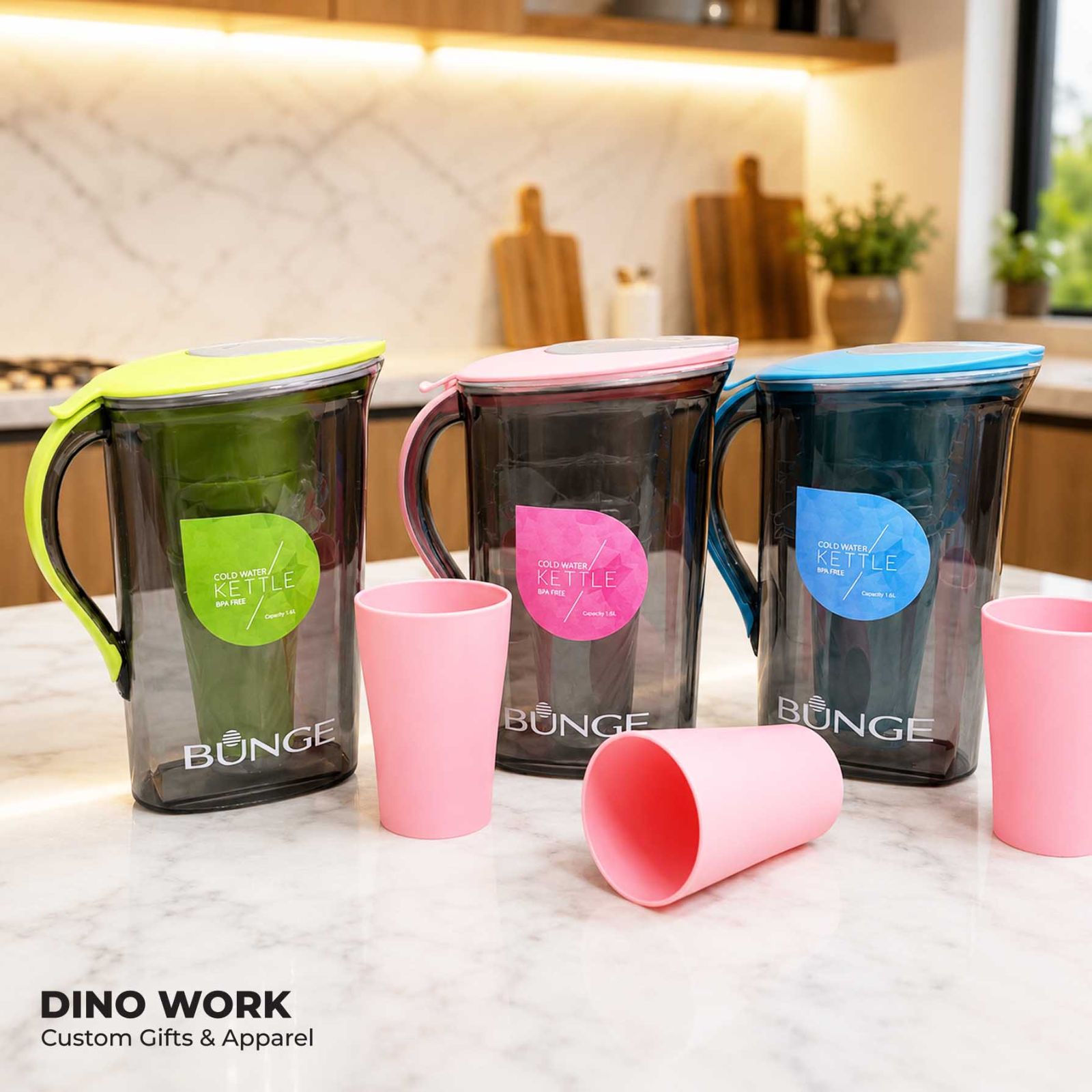 Water Jar with 3-cups 0365