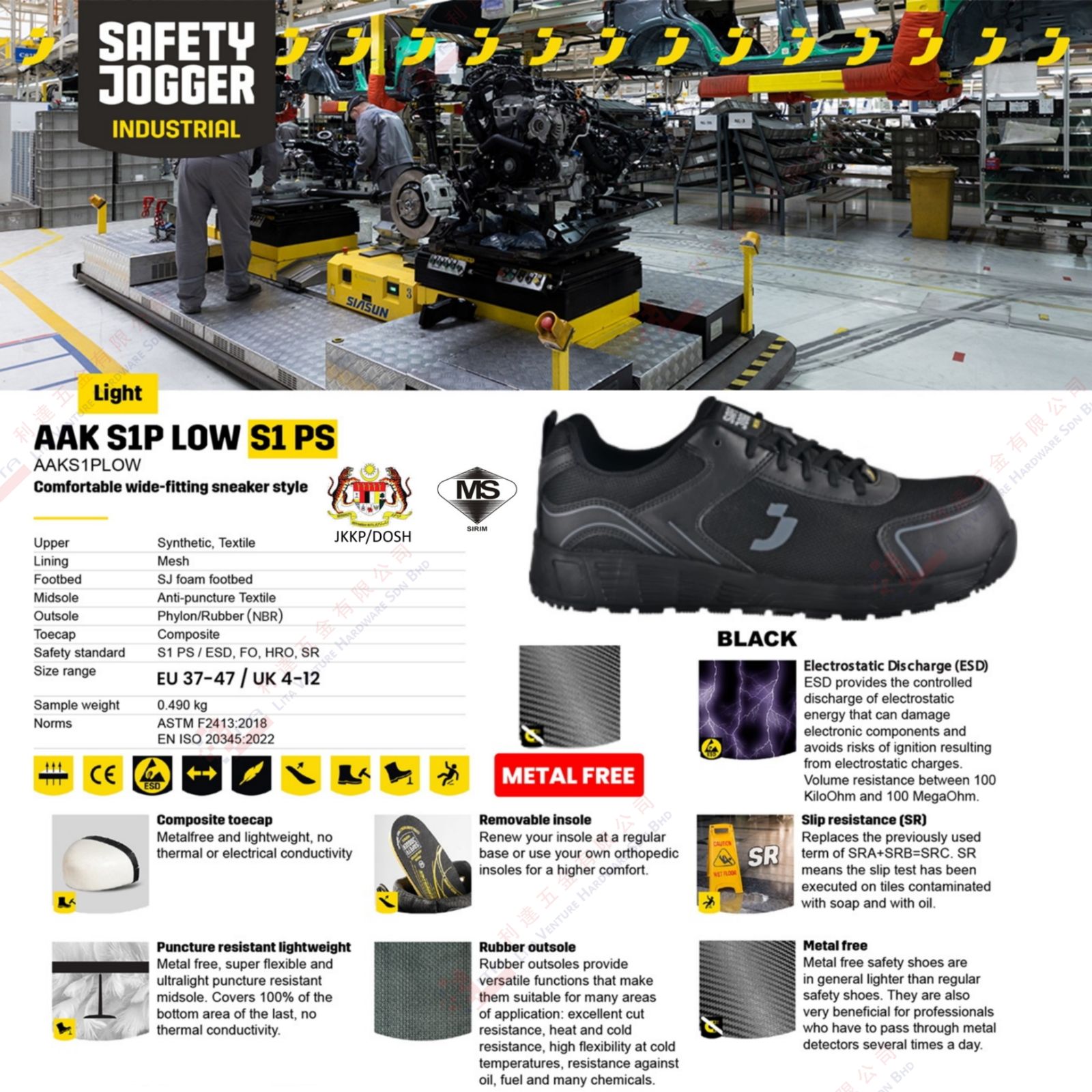 SAFETY JOGGER BRAND SNEAKER SHOE - AAKS1PLOW
