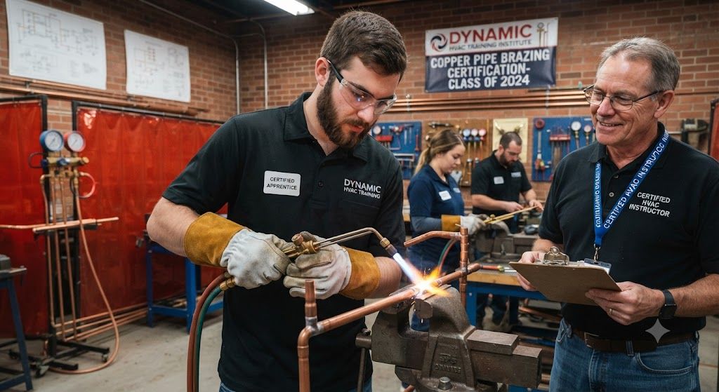 HVAC copper pipe brazing certification