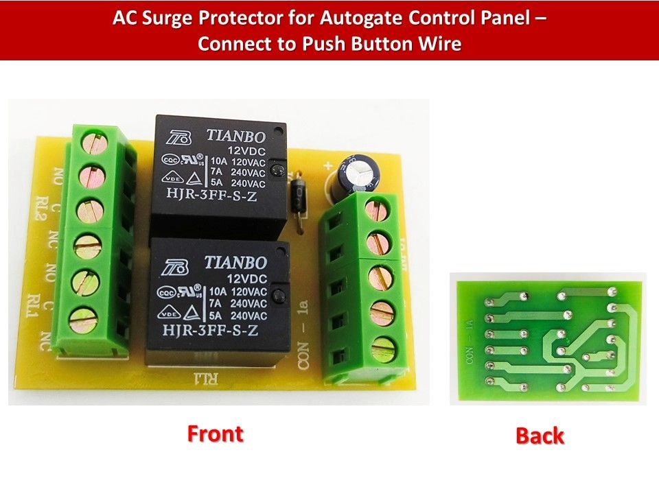 AC Lightning Surge Protector for Autogate control panel / AC Surge Protector - Connected to Push Button Wire