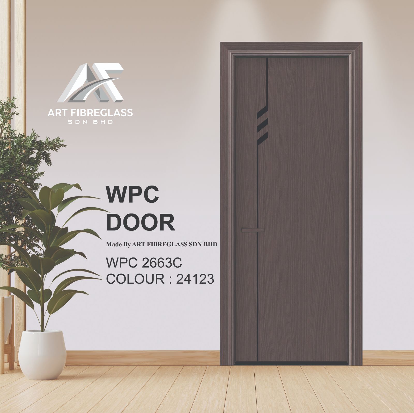 ART FIBRE WPC ALUMINIUM SWING DOOR - Craving Design WPC2663_24123