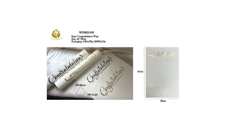 Congratulations Wording Wrapping Paper – Celebration Gift Wrap for Graduations & Achievements  (WPMH-099)