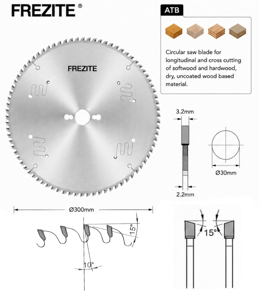 Frezite 12" X 3.2 X 30H X 96T TCT SAW BLADE