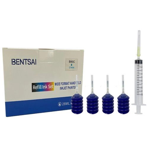 BENTSAI HFE-2001 (Cyan) Katrij Isi Semula Air Berasaskan untuk B30 B80 Handheld printer - 4 Pek